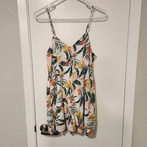 Love, Fire tropical floral romper